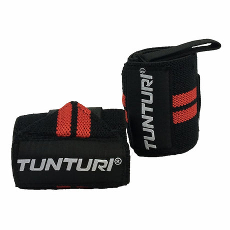 Wrist Wraps Noir et Rouge (la paire) TUNTURI - FitnessBoutique