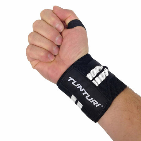 Wrist Wraps Noir et Blanc (la paire) TUNTURI - FitnessBoutique